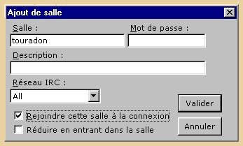 Cration d'une salle