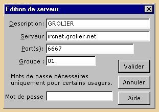 Configuration du serveur
